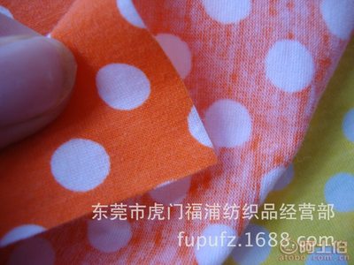 F003針織汗布 彈力圓點印花引領(lǐng)潮流，熒光色系點亮?xí)r尚